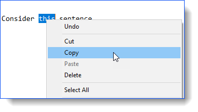 Clipboard functions - Right click options